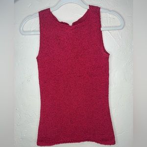 Red knitted fitted tank